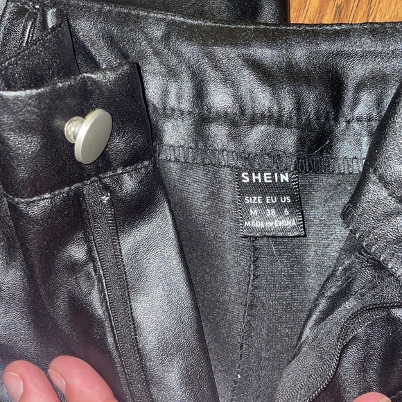 SHEIN - Faux Leather Pants (Black) - Picture 4 of 4